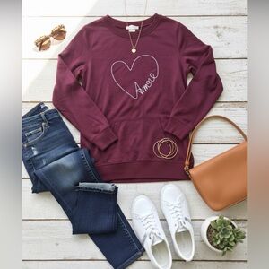 Burgundy Lightweight Amore Pullover-M